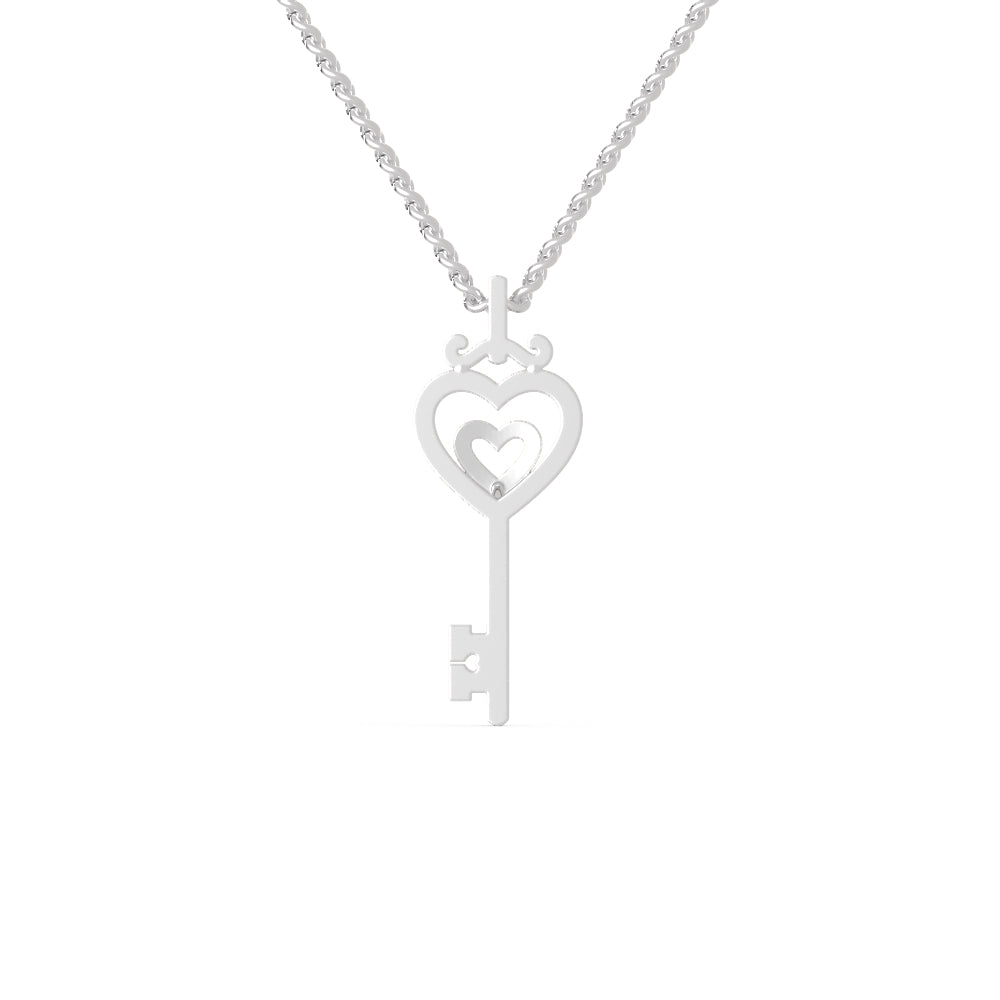 Buy Heart Key Diamond Necklace For Women