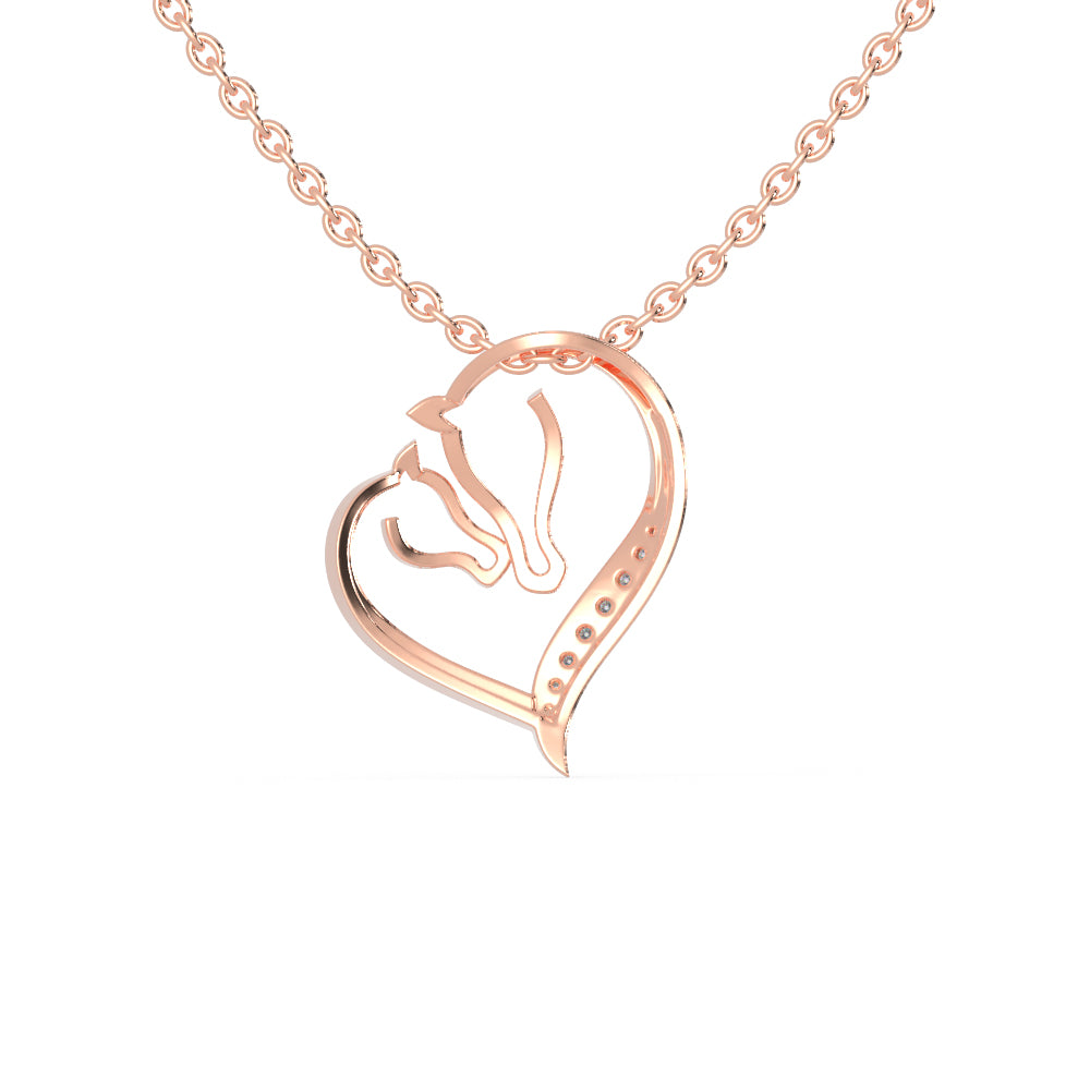 Open Heart Diamond Necklace For Women