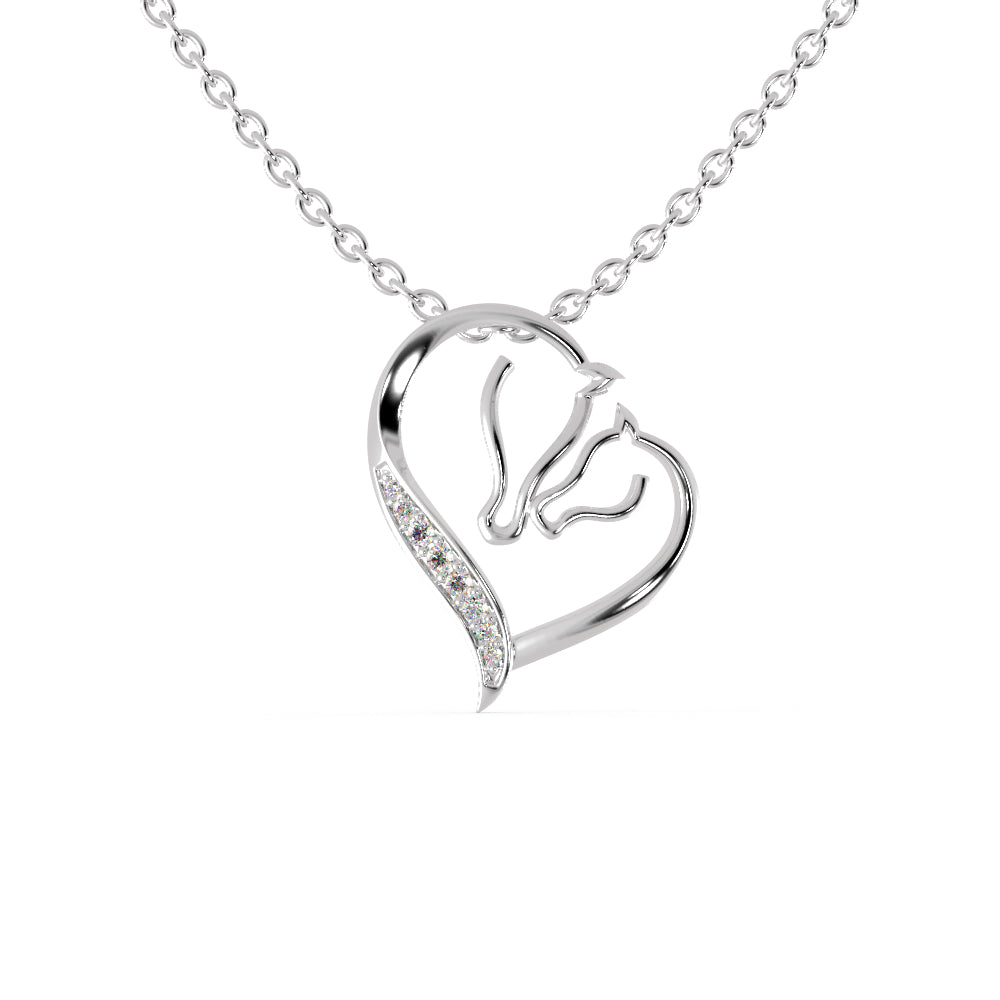 Open Heart Diamond Necklace For Women