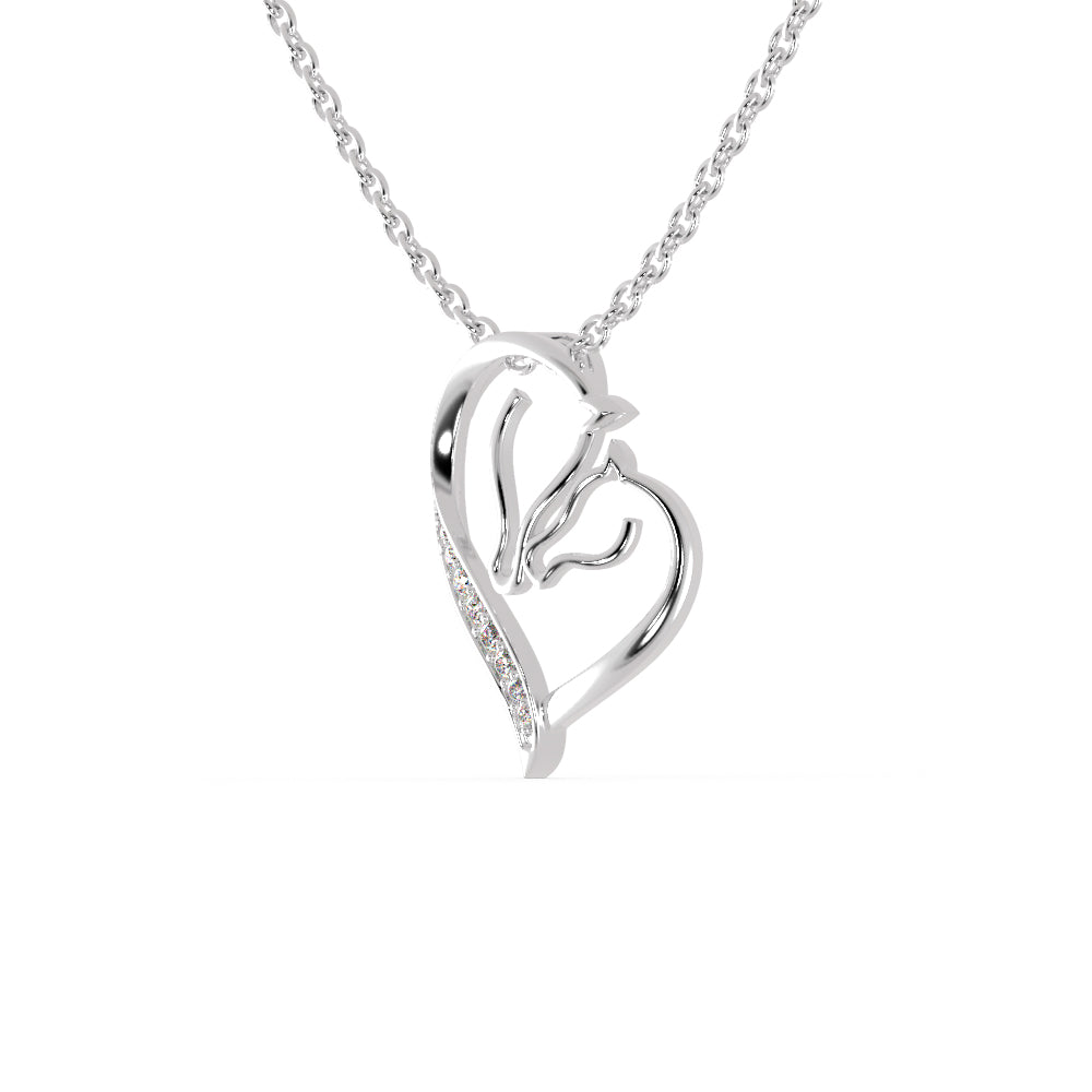 Open Heart Diamond Necklace For Women