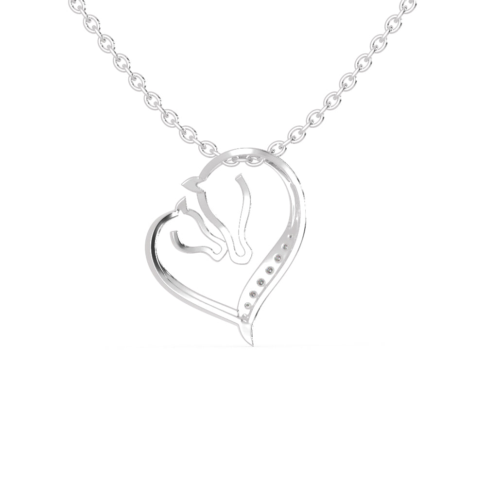 Open Heart Diamond Necklace For Women