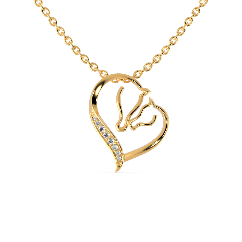 Open Heart Diamond Necklace For Women