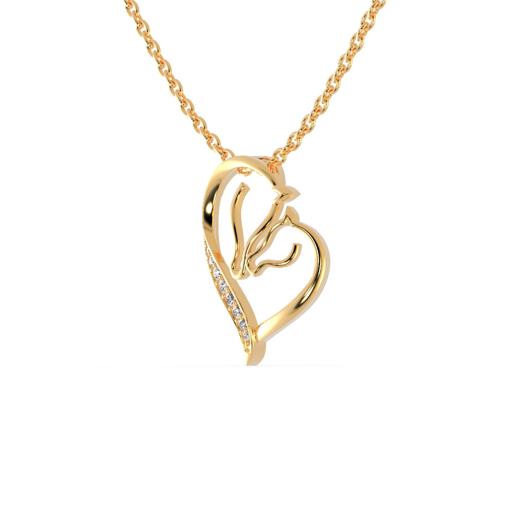 Open Heart Diamond Necklace For Women