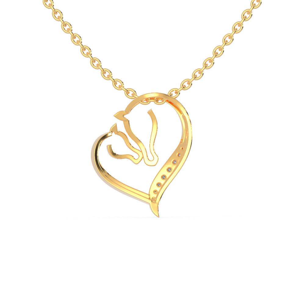Open Heart Diamond Necklace For Women