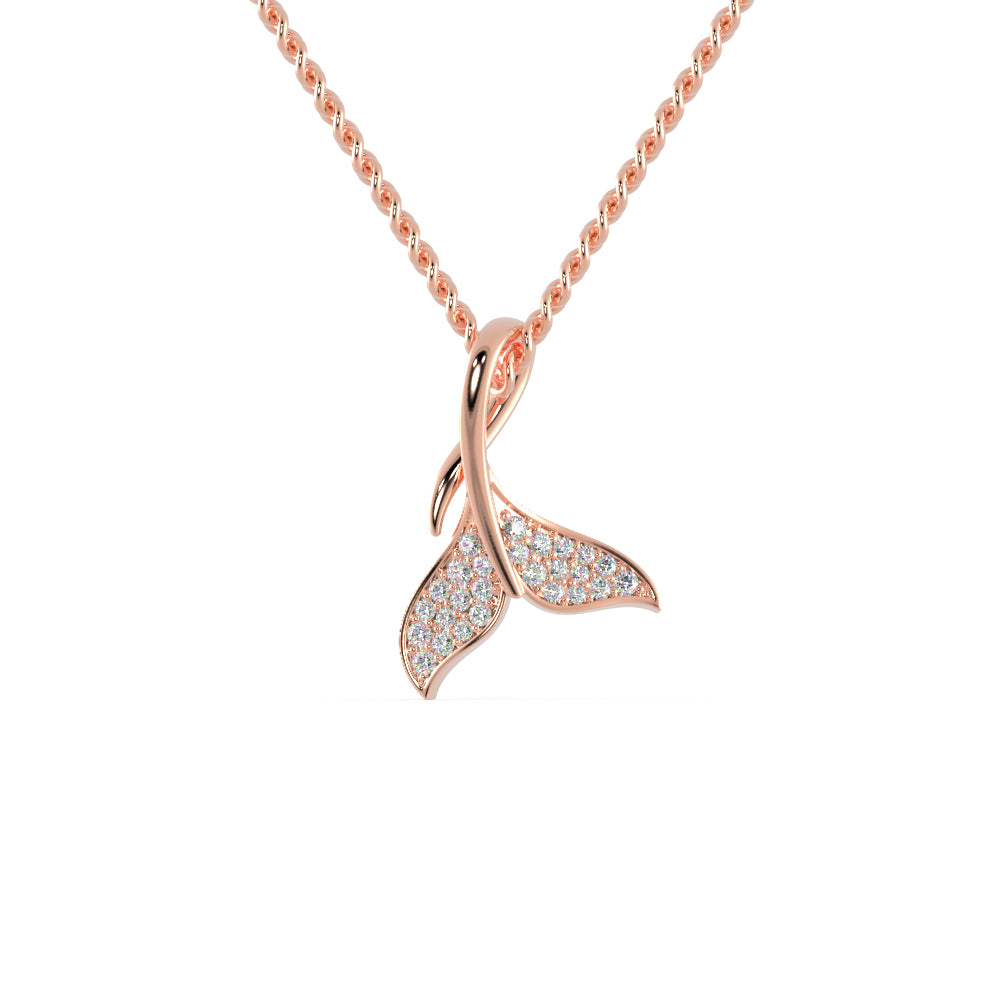 Buy Classic Fish Feather Style Diamond Necklace