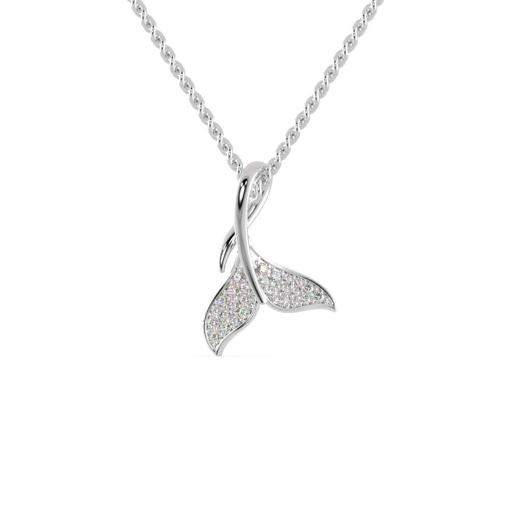 Buy Classic Fish Feather Style Diamond Necklace