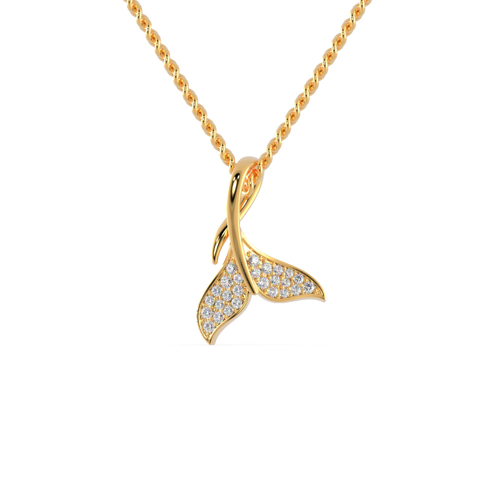 Buy Classic Fish Feather Style Diamond Necklace
