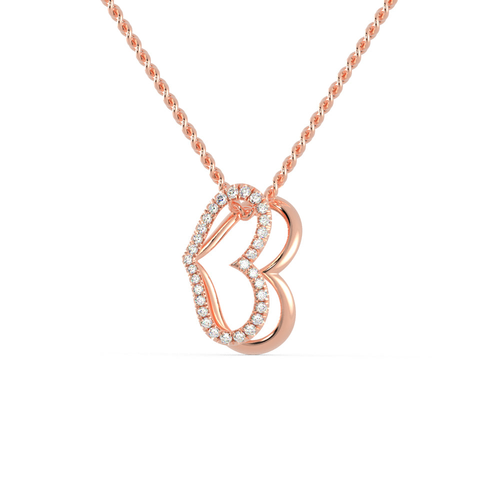 Buy Double Heart Open Diamond Necklace For Women