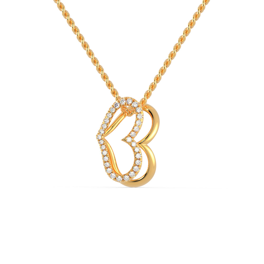 Buy Double Heart Open Diamond Necklace For Women