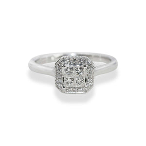 Princess Cluster Diamond Ring For Women