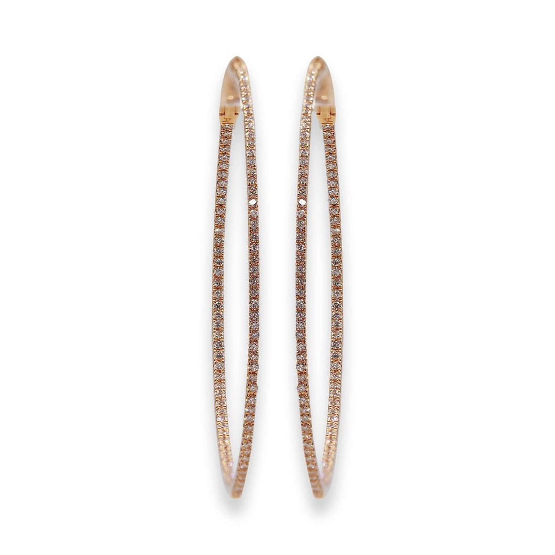 Rose Gold Dual Style Hoop Earrings