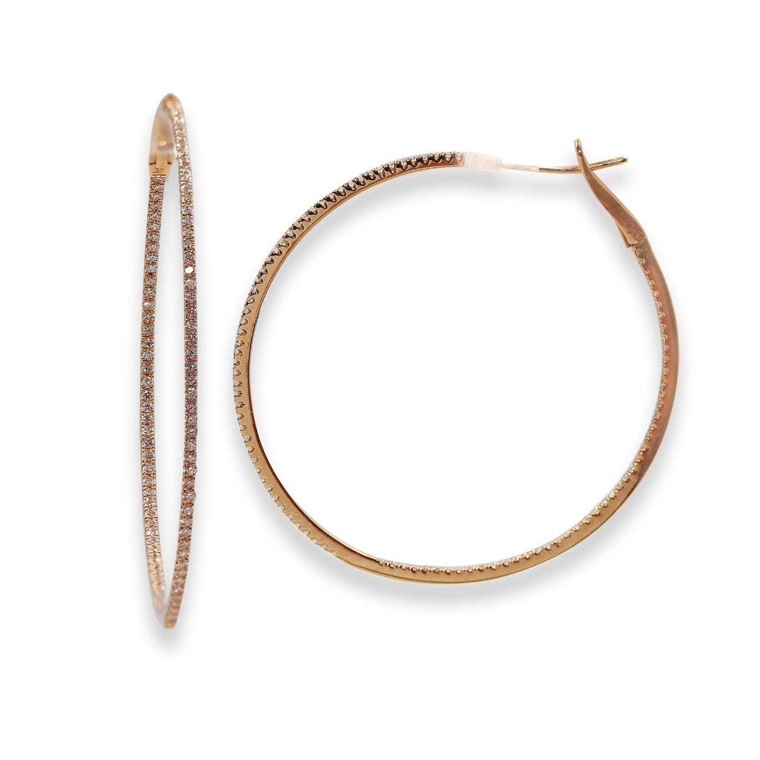 Rose Gold Dual Style Hoop Earrings