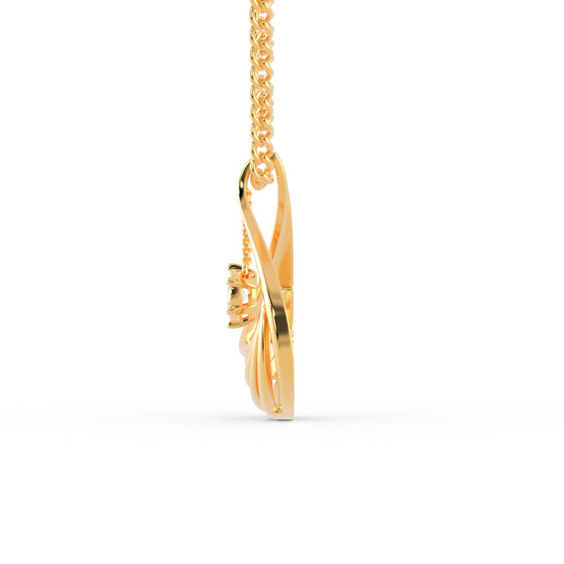 Shank Shape Dancing Diamond Necklace