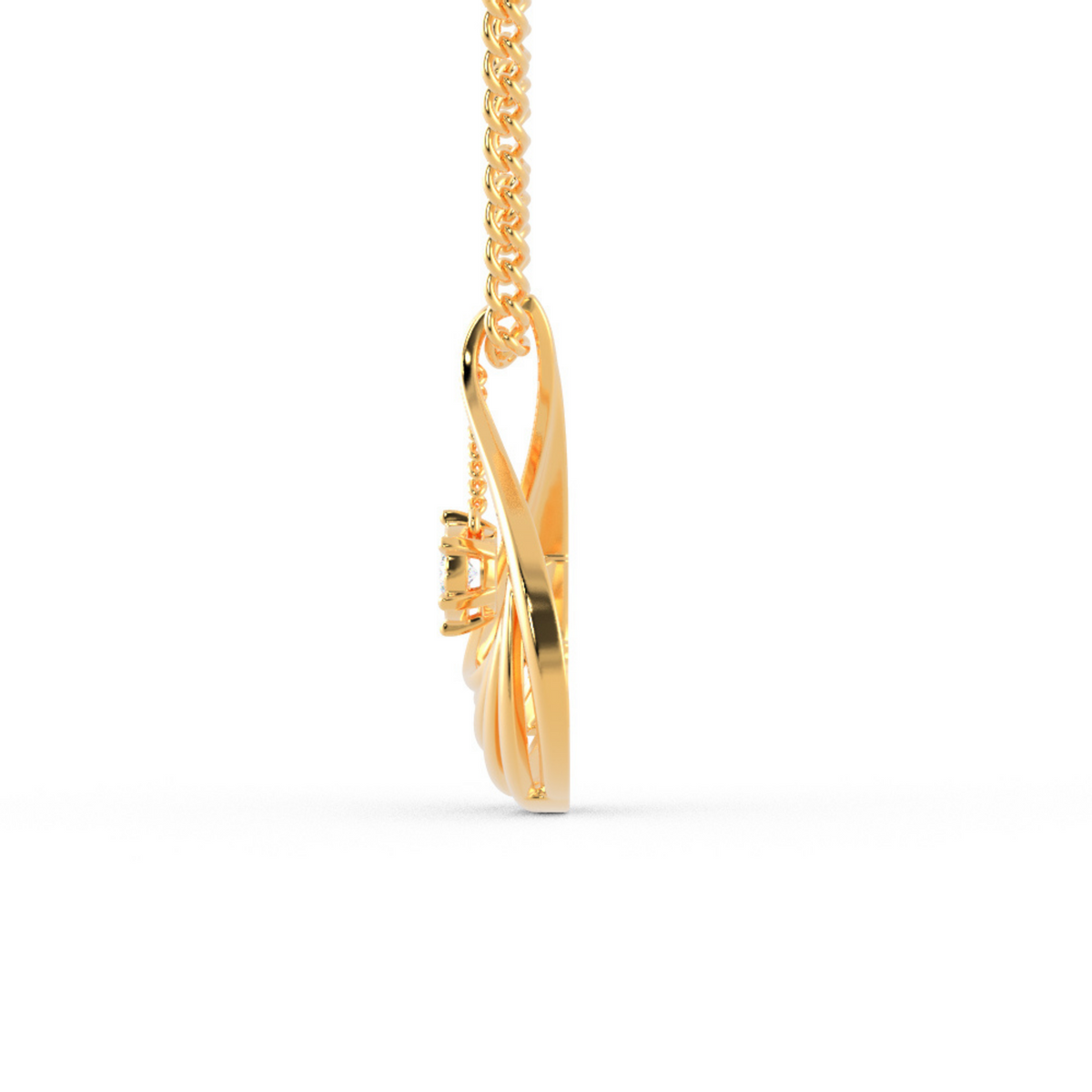 Shank Shape Dancing Diamond Necklace – Eva Gems