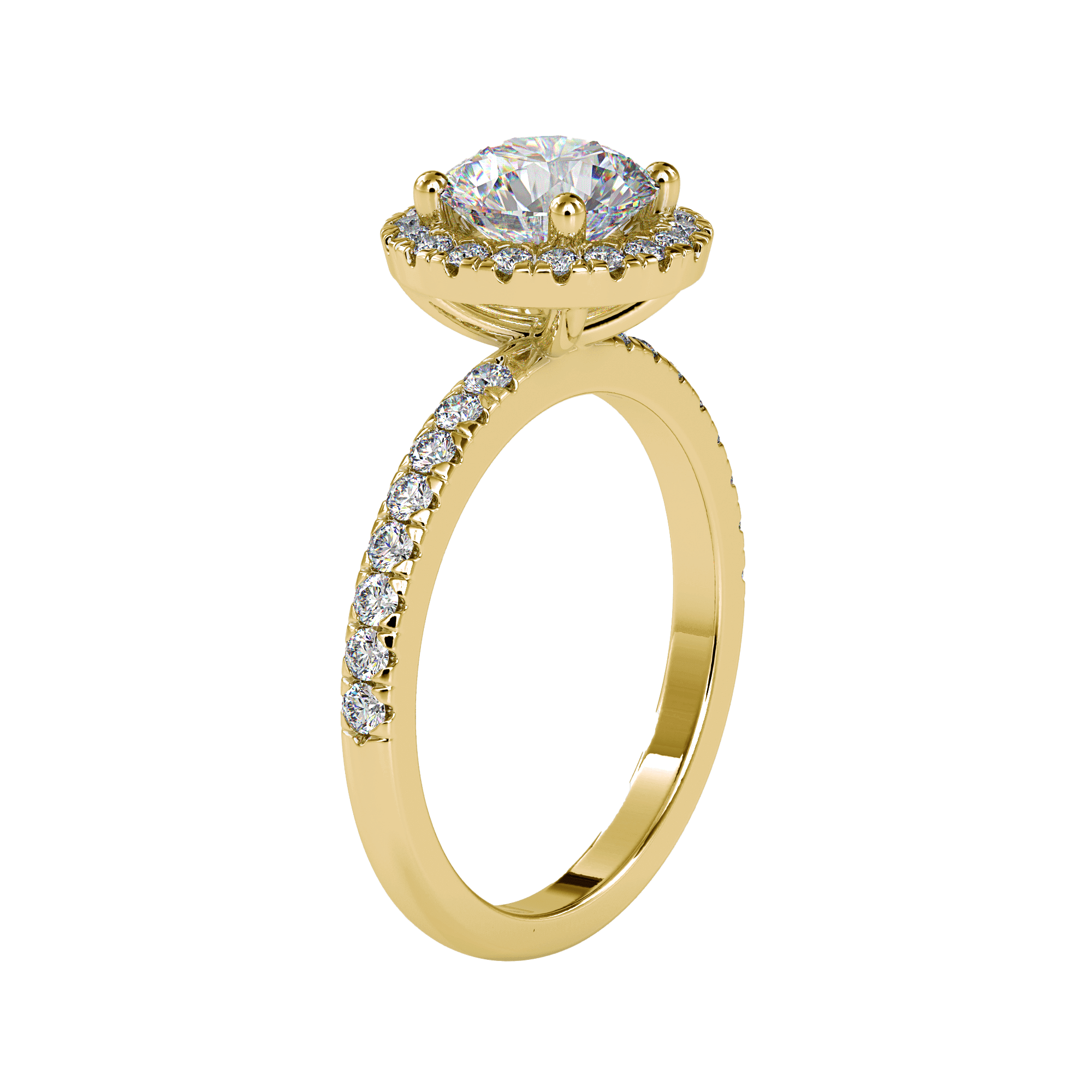 Buy Classic Solitaire Halo Ring | Eva-Gems Ring Eva Gems 