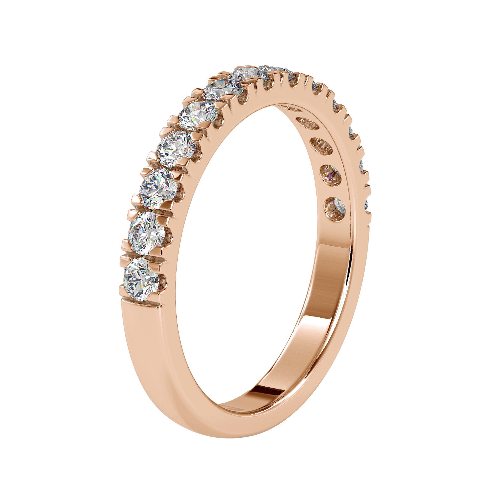 Rose Gold Half Eternity Ring Ring Eva Gems 