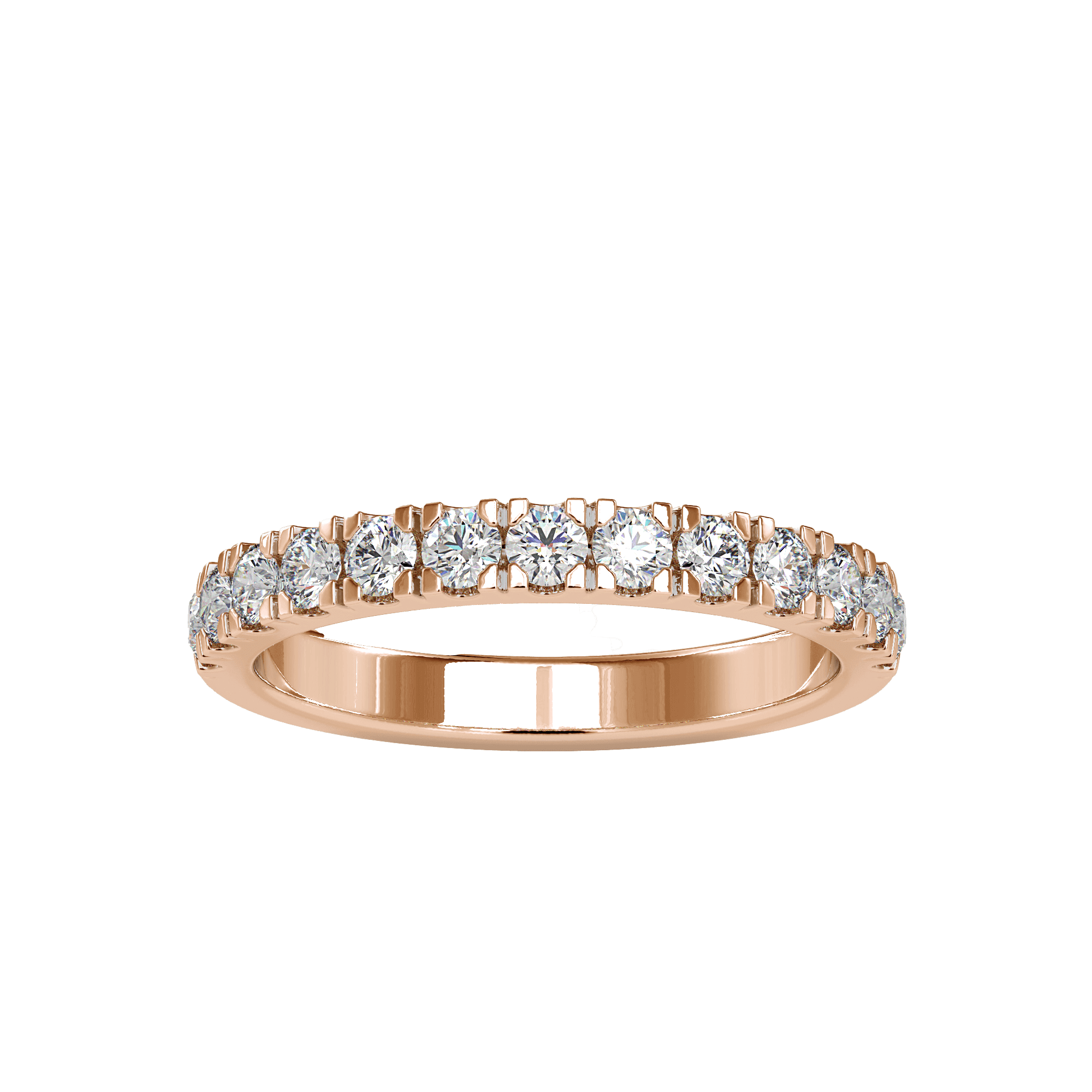 Rose Gold Half Eternity Ring Ring Eva Gems Rose Gold 3(14.0mm) 
